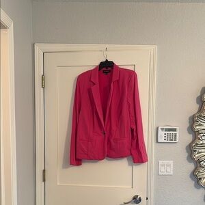 Lane Bryant Pink Tailored Blazer with Lapel Collar